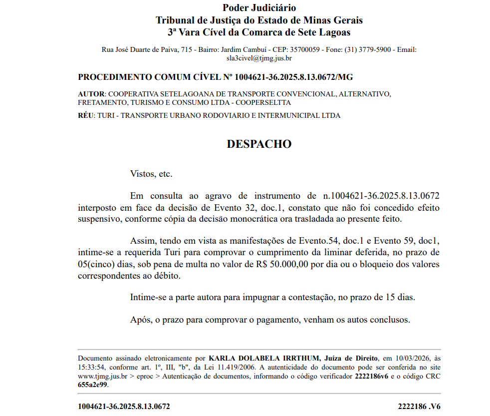 URGENTE! Fim da greve: Justiça dá prazo e cinco dias para Turi comprovar pagamento à Cooperseltta