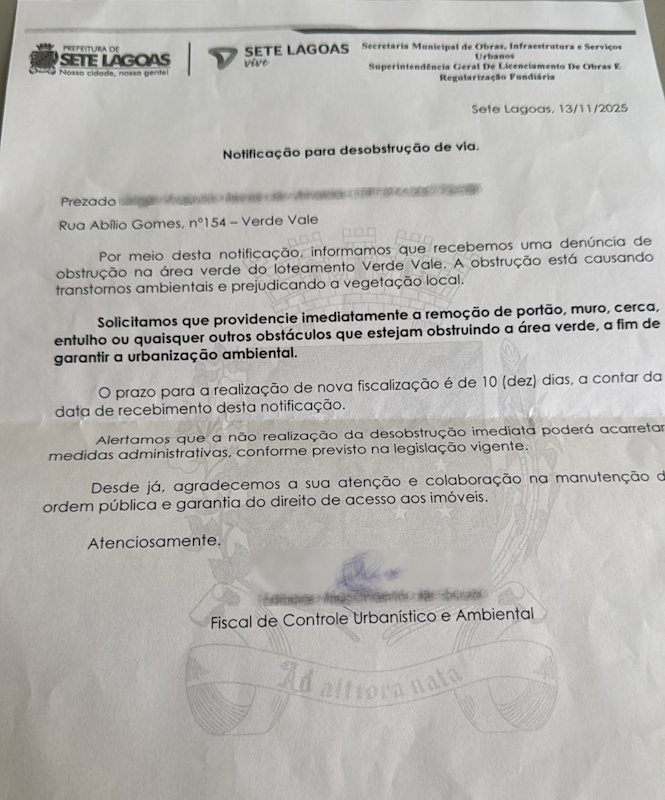 DENÚNCIA: Proprietários rurais do Verde Vale alegam ameaça de despejo pela Prefeitura de Sete Lagoas